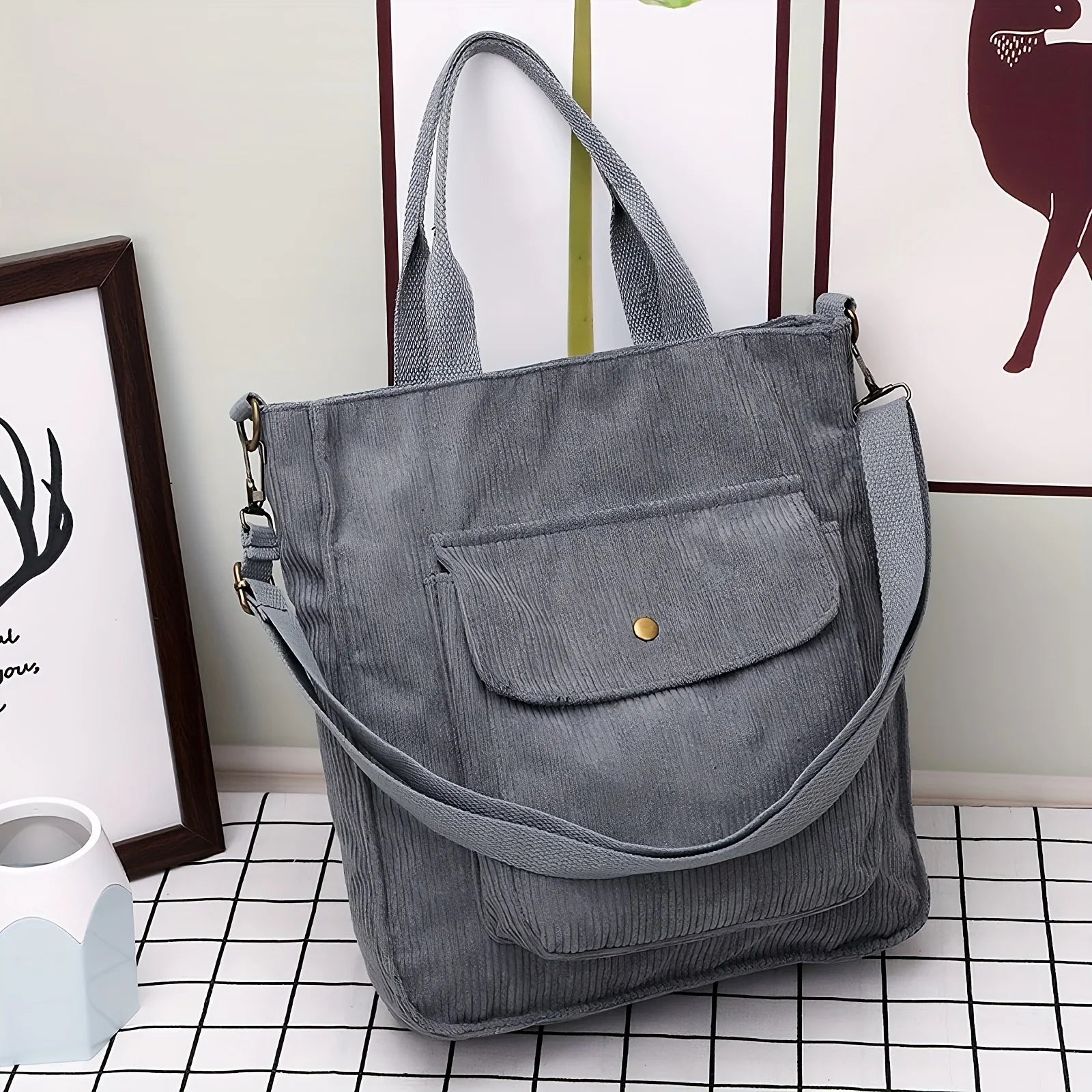 Harriet Corduroy Day Tote